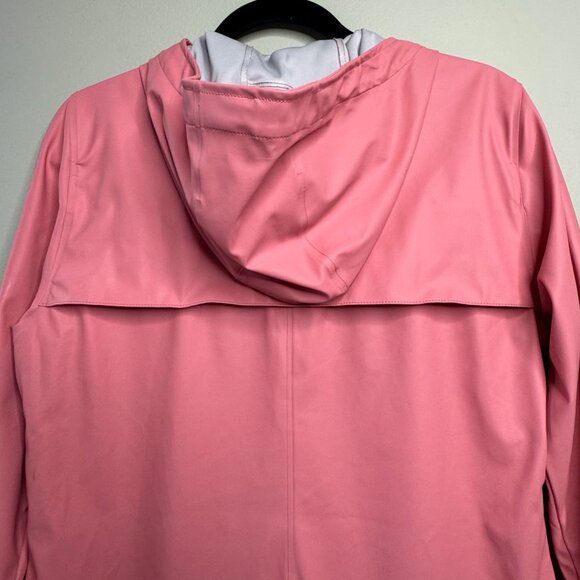 HERSCHEL SUPPLY CO. Pink Hooded Rain Coat Womens M Medium Rain Jacket Waterproof - Picture 4 of 9